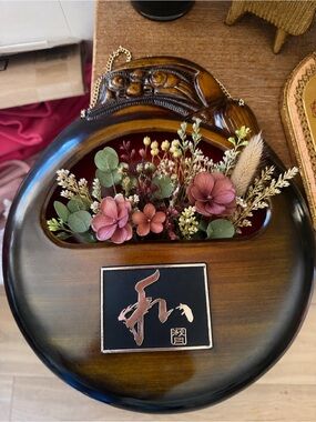 Vintage Japanese wood wall pocket (see last two photos for examples)